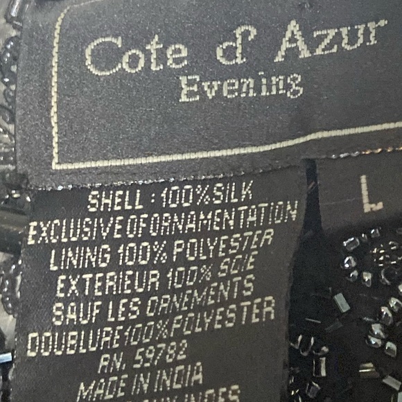 Vintage Elegant Evening Black Silk Beaded Blouse - Picture 6 of 6